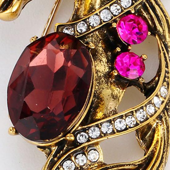 1/2 шт. Брошь Металлическая булавка с дизайном головы лошади с блестящими стразами, овальные цветные искусственные кристаллы, застежка-значок, для курток, шарфов, сумок, аксессуары