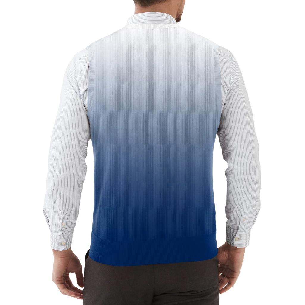 Мужской модный принтованный V-образный вырез без рукавов трикотажный пуловер