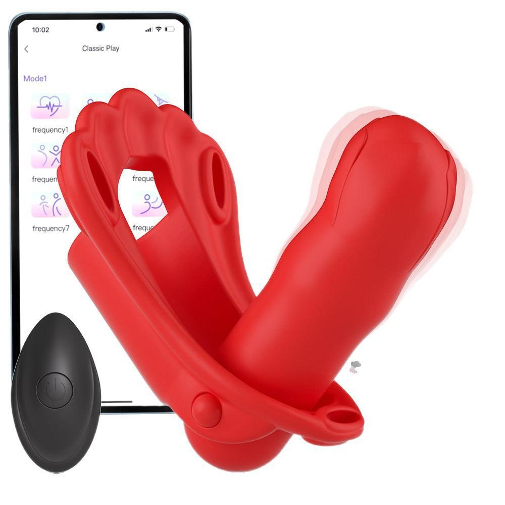 Управляемый через приложение носимый вибратор для трусиков с двойной стимуляцией клитора с 9 режимами вибрации Мини скрытый вибратор-бабочка Секс-игрушки для пар