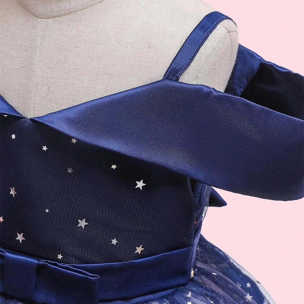 Вечернее платье в сетку с открытыми плечами для маленьких девочек, повседневные платья, детское пышное платье принцессы, рождественское вечернее свадебное платье с блестками