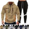Men'S Hoodie Multi Pocket Hooded Long Sleeved Casual Sports Two-Piece Set