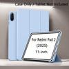 Для Redmi Pad 2 2025 11-дюймовый Магнитный Флип-чехол Smart Cover, Трехскладная Подставка, Ударопрочный Мягкий Силиконовый Чехол