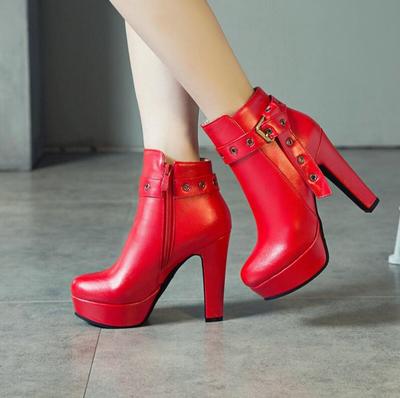 Женские ботинки Осенние ботильоны Женские туфли на высоком каблуке Женские из ПУ кожи 34-39
