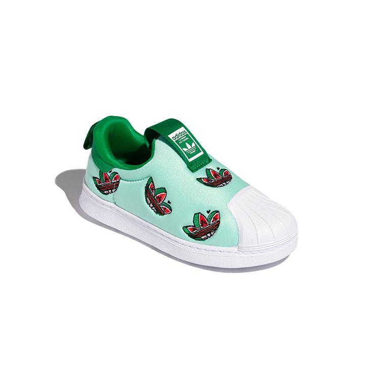 Adidas Детские кроссовки Superstar 360 Infant Watermelon, зеленая, прозрачная, мятная обувь, белая, FY4369