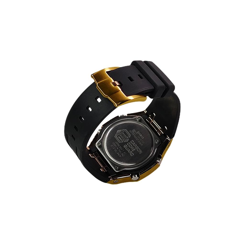 Casio Мужские часы с ЖК-дисплеем и аналоговой индикацией, серия 44 мм, черные, GA-2100-1A1(Watch3--)