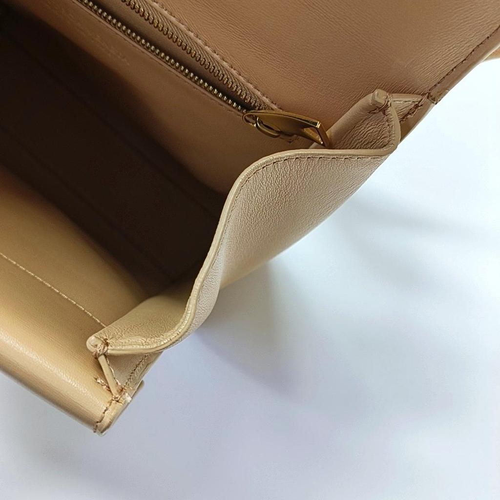 [Pre-Owned] Bottega Veneta Almond Leather Clip Shoulder Bag 'Tan' - Very Good #1S466V7