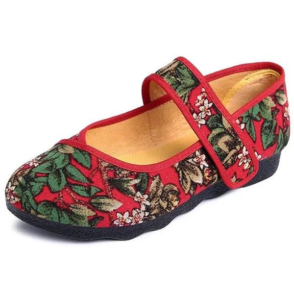 Женская удобная тканевая обувь на весну и лето, рабочая обувь большого размера на мягкой подошве с вышивкой, универсальные повседневные одинарные туфли