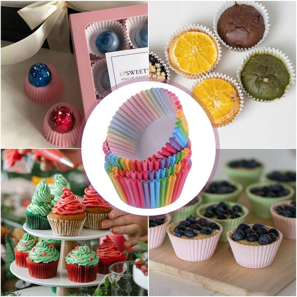 Paper Colorful Cupcake Liners Greaseproof Greaseproof Baking Cups Birthday Wedding Party