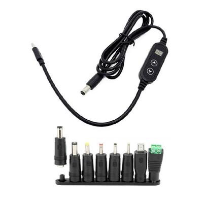 Кабель-адаптер USB C на DC5521 Зарядный шнур с 8 сменными штекерами Опционально Поддерживает от 5 В до 20 В для ноутбуков и других устройств