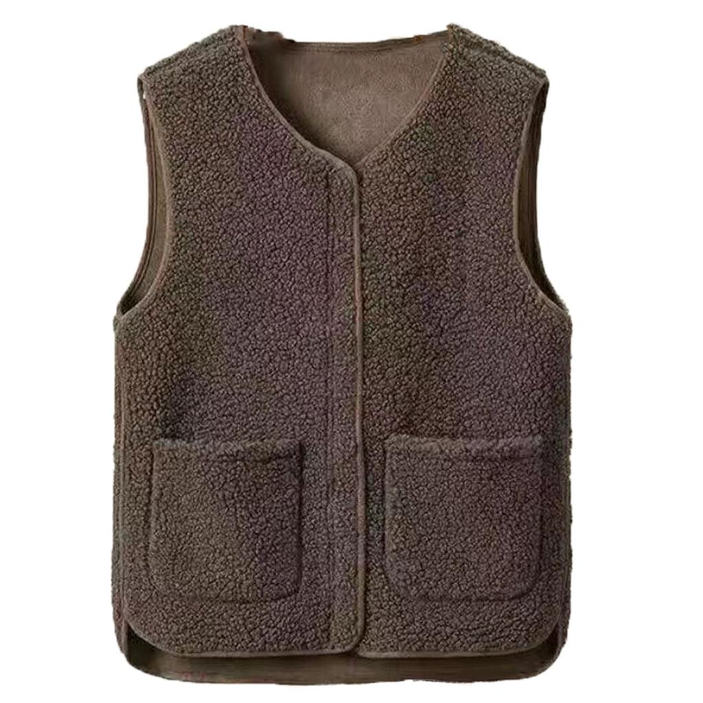 Women's Lambswool Vest Pellet Fleece Lambswool Fashion Vest Vests