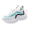 Fashion Mixed Colors Mesh Sports Shoes Women Thick Sole Non Slip Lace Up Chunky Sneakers Summer Comfort Platform Casual Shoes