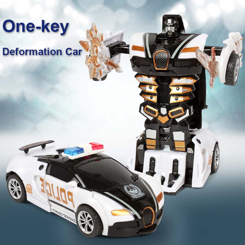 Fashionable Robot Plastic Transform Model Car Automatic Funny Toys Toys For Boys Deformation Car Amazing One-key Gifts New Kid Toy