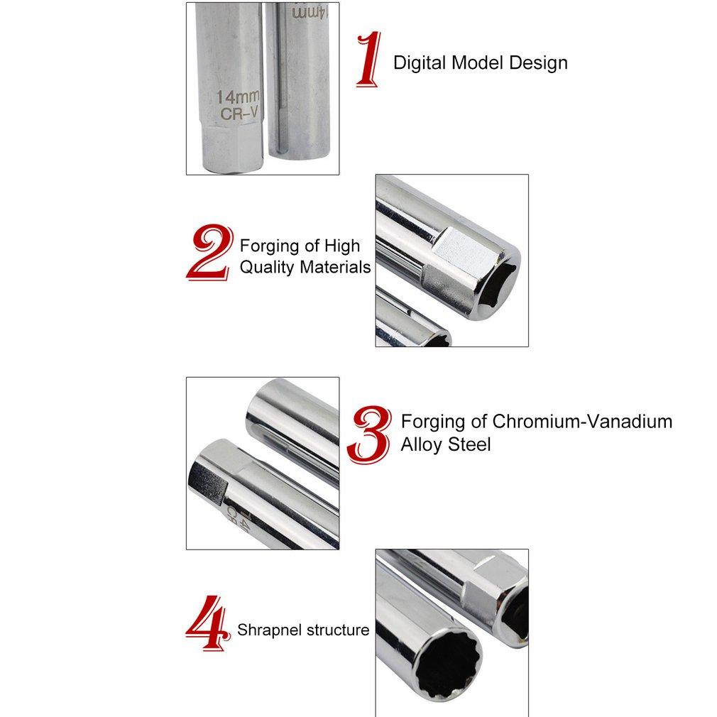 Ключ для снятия свечей зажигания 14 мм, тонкостенный 12-точечный магнитный инструмент для удаления