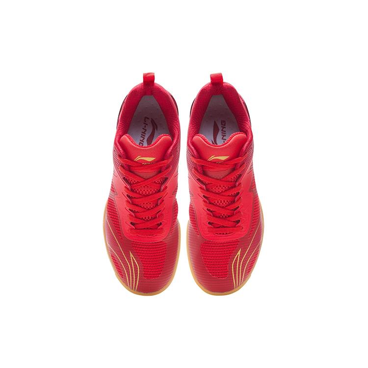 Li Ning соревновательной амортизацией, нескользящие, износостойкие, дышащие, низкие, для настольного тенниса, мужские, пламенно-красные APPR001-1