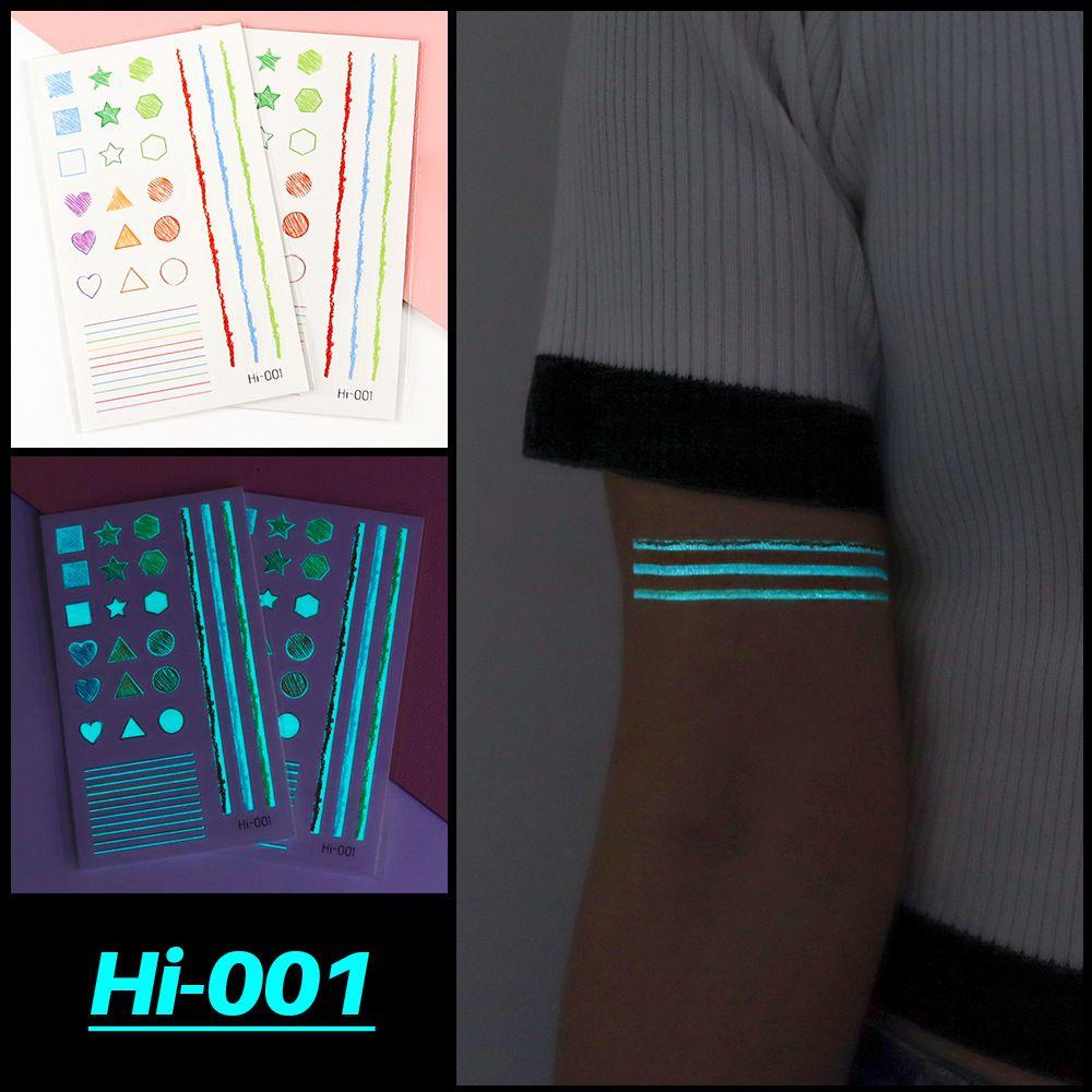 Fluorescent Star Feather Temporary Tattoos Blue Luminous Fake Tattoo Body Art Tattoo Sticker