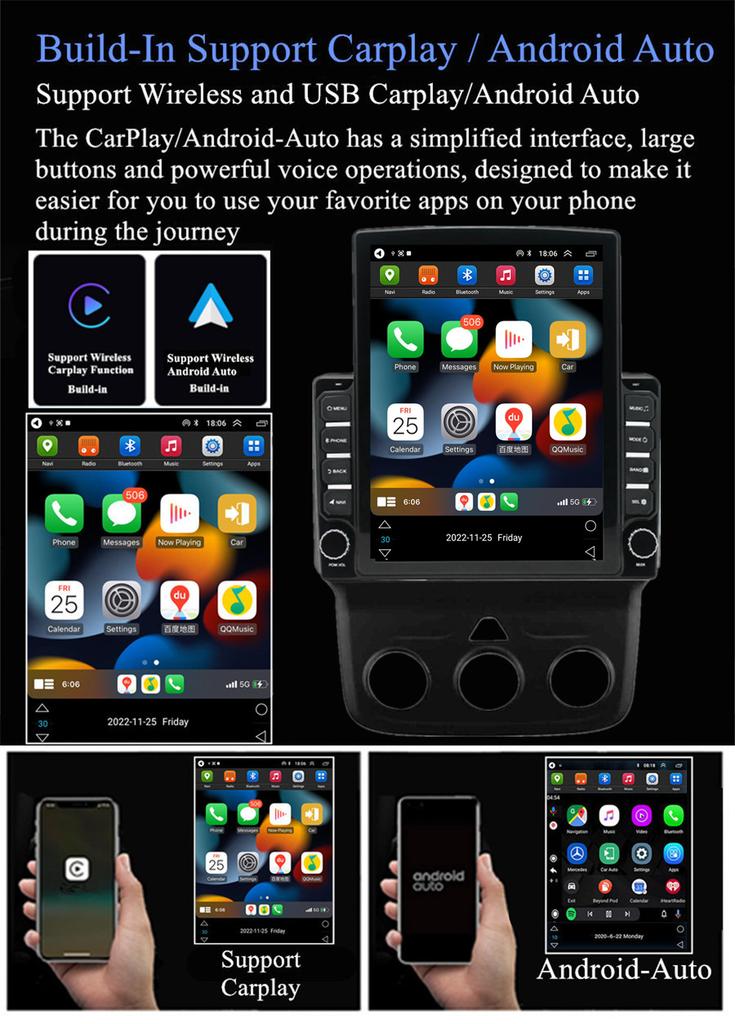 9,7" Android Стерео Радио Навигация GPS FM Для Грузовика Dodge Ram 13-18 Встроенный Carplay