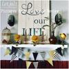 Golden Black Triangle Banner Decorations New Years Pennant Bunting Signs Decoration for Birthday Gatsby Party Nursery Anniversary Graduation Decor