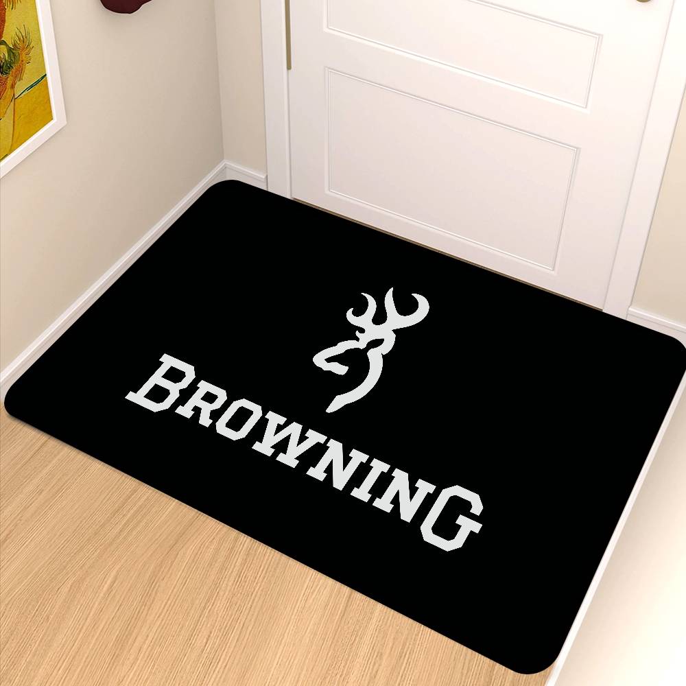 B-Browning Logo Floor Mat Non-Slip Laundry Room Mat Laundry Decor Balcony Child Living Room Bedside Mats