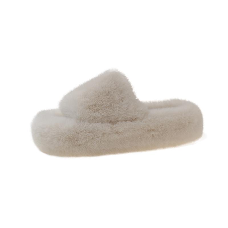 Маленький человек увеличивает рост Мао Мао тапочки женские 2025 осень и зима новый верхняя одежда толстая подошва универсальные с высоким чувством однословные хлопковые тапочки