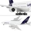 QIYUMOKE Lufthansa A380 Airplane Model Kit in Resin Airbus A380 Airplane Model with Display Stand Adult Aviation Decoration 1/240 (30cm length) -