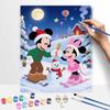 Disney Микки Маус и Минни Маус Рождество зима снег масляная живопись цифровая живопись художественный набор ручная работа DIY подарки украшения для дома