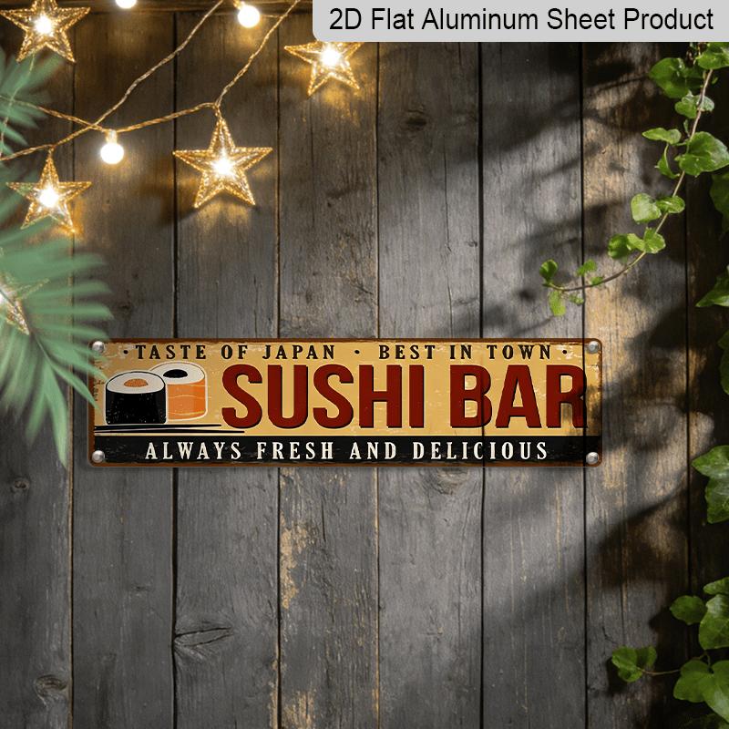 Vintage 2D Flat Sign - Decoration for Sushi Bar "Taste of Japan" & Always Fresh and Delicious - Durable Aluminum Plaque for Japanese Cuisine