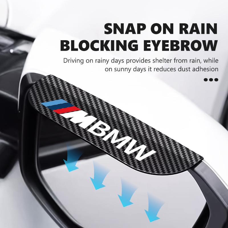 NTSM5 2PCS Car Rearview Carbon Fiber Mirror Rain Eyebrow Covers For BMW 1 3 5 7 Series M F01 F20 F10 F13 E52 E53 E60 E93