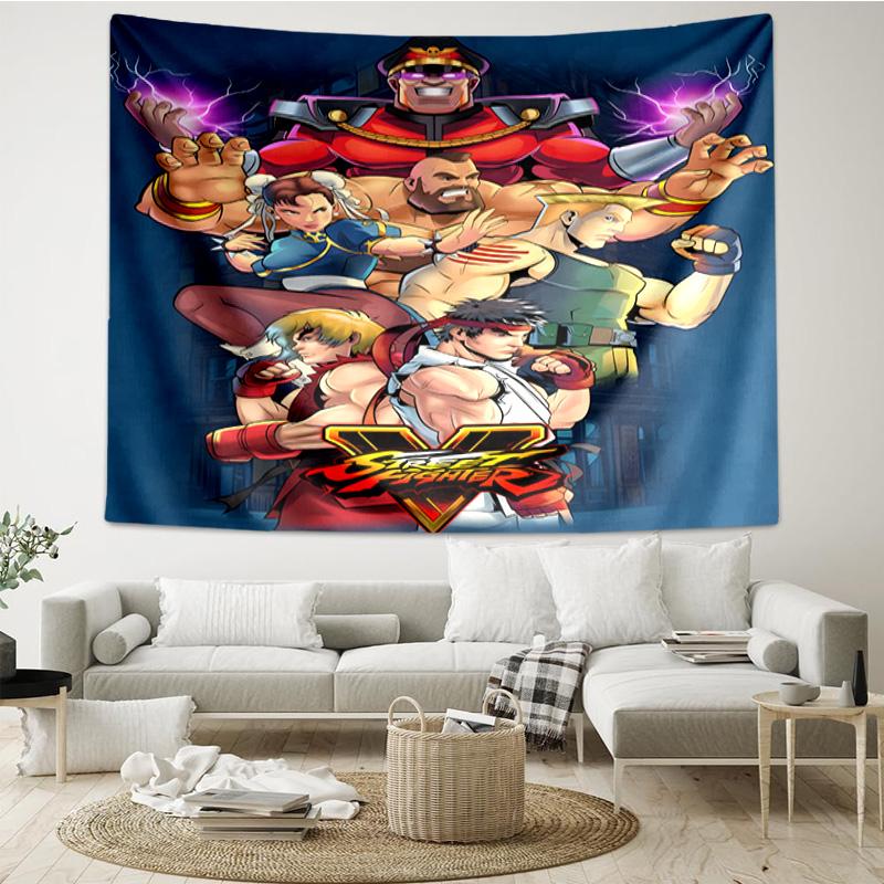 Street Fighter Energy Burst Printed Tapestry, for Bedroom,Livingroom, dormitory, Large Wall Decor, Fabric Decor Fan Birthday Gifts