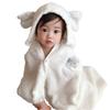 Kontex Baby Gift Made In Japan Imabari Towel Select Fluffy Boys Girls Baby Bath Poncho Hooded Bath Towel Name Embroidery Name Mama's (Gray Elephant)