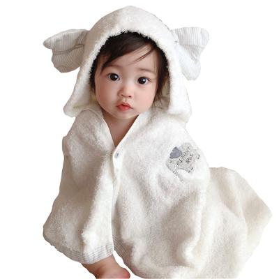 Kontex Baby Gift Made in Japan Imabari Towel Select Fluffy Boys Girls Baby Bath Poncho Bath Towel Hooded Name Embroidery Name Mama's (Серый слон)