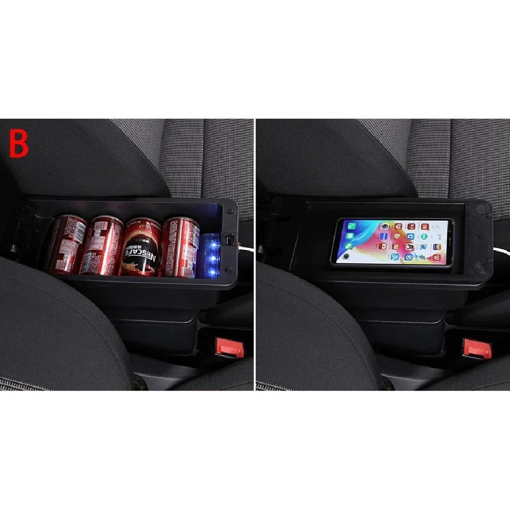 For Opel Corsa E Armrest Box For Corsa E Interior Storage Box Pu Leather Armrest with USB Car Accessories 2014 2015 2016-2019