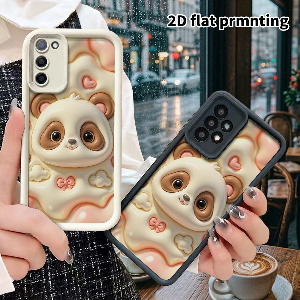 Phone Case: 2D flat, fits Samsung Galaxy A34 A35 M05 M06 S20 S22 S21 FE Plus 5G, light brown panda, perfect Christmas and Halloween holiday gift