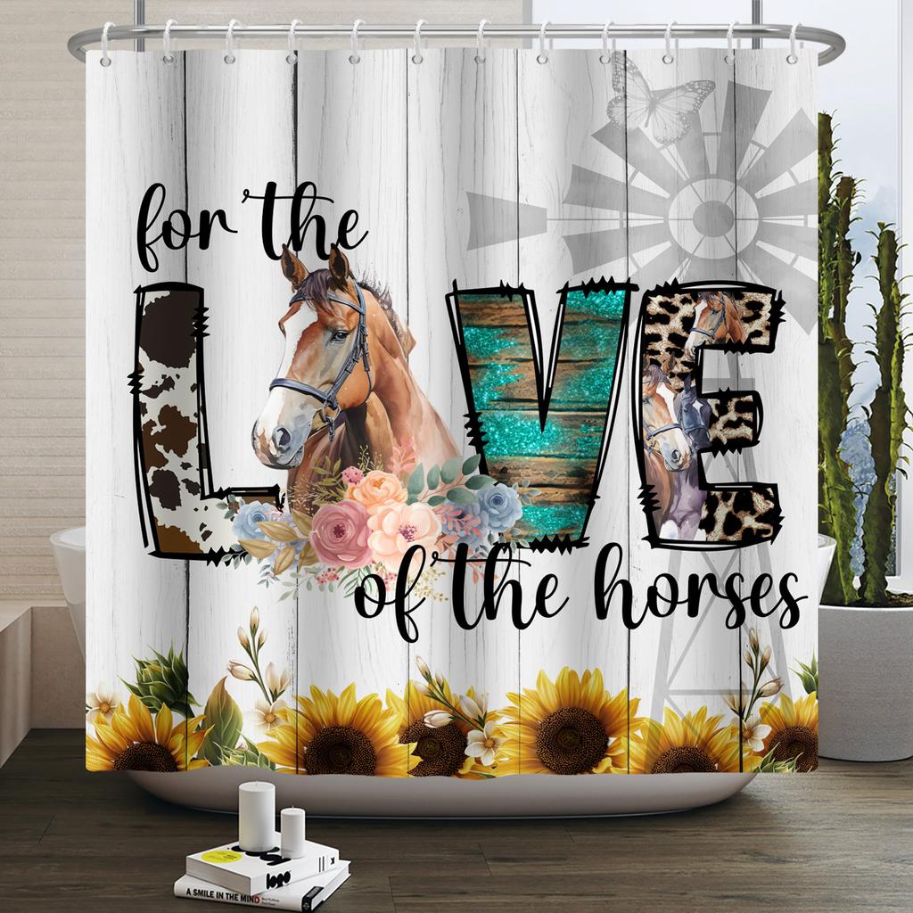 Шторка для душа с фермерскими животными Милая Забавная Корова Курица Свинья Цветок Лошадь Дерево Фермерский дом Амбар Рустикальная Шторка для душа для декора ванной комнаты