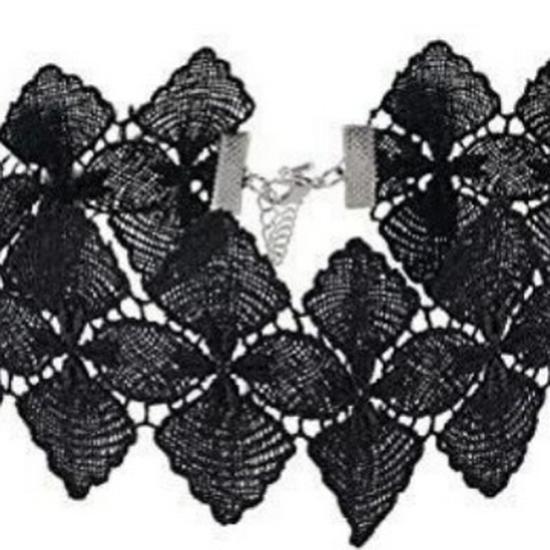 Универсальный набор ожерелий-чокеров из черного кружева: Женские цепочки на ключицу из шести предметов