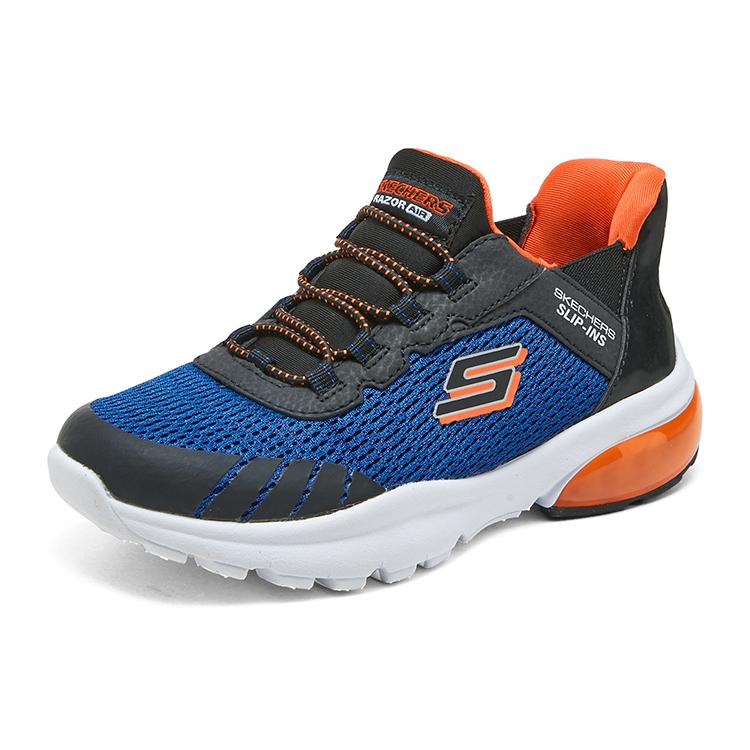 Skechers Мальчики износостойкие дышащие износостойкие дышащие детские беговые кроссовки Королевский синий Черный 403839L-RYBK
