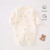 Cozy Air Cotton Baby Romper - Long Sleeve, Side Snap, Boneless Crawling Suit for Newborns - Perfect for Autumn & Winter Outings