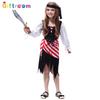 Детский костюм на Хэллоуин, Пиратка, Красно-белая полосатая юбка с неровным краем, Костюм для сценического выступления