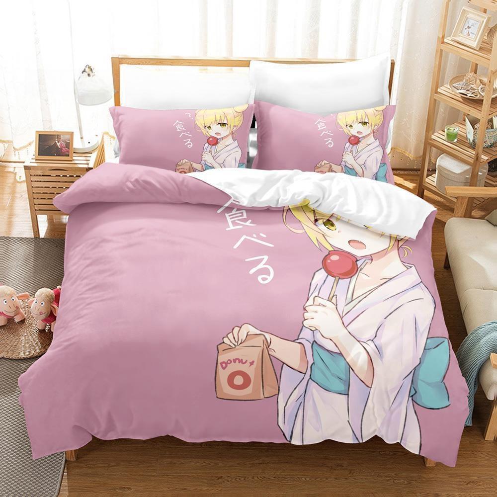Модный 3D принт Аниме Серия Моногатари Комплект постельного белья Односпальный Полутораспальный Двуспальный Кингсайз Комплект для кровати Взрослый Детский Спальня Комплекты пододеяльников