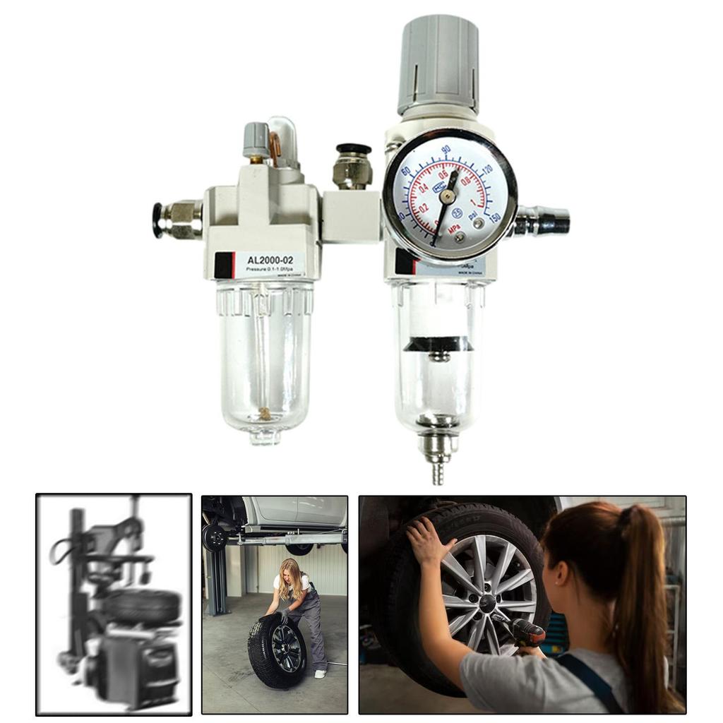 Air Oil/Water Separator for Tire Changing Machine, Pressure Regulator with Compact Connector,