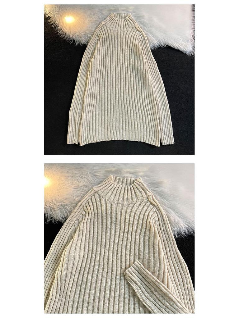 Унисекс свитер с высоким воротником в гонконгском стиле для зимы: Универсальный пуловер в стиле Харадзюку.