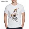 Men's Creative Sea Turtle/Lion Cycling Fixed Gear Bike Print Short Sleeve Tshirt Hipster Streetwear Tops Cool Animals Desgin Tee