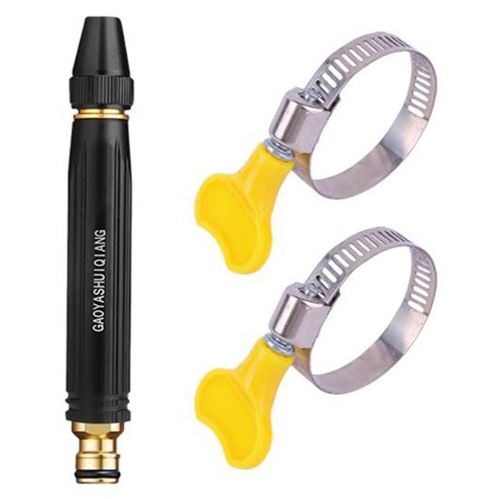 High Pressure Hose Nozzle Car Wash Booster Nozzle with Adjustable Spray Settings Garden Hose Nozzle for Plant Watering Car Washing Outdoor Cleaning