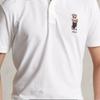 Polo Ralph Lauren FW22 однотонная рубашка поло с принтом медведя Slim Fit с коротким рукавом для мужчин, белые MNPOKNI1N821955-100