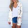 Женская модная свободная повседневная куртка-кардиган с карманом и цветочным принтом, топы с длинными рукавами
