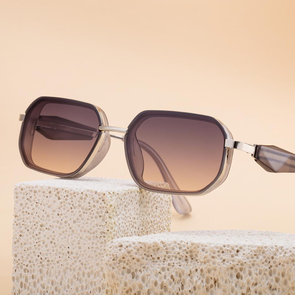 Partagas Fashion Trendy Designer Custom Logo Rectangle Metal Frame UV400 Shades Sun Glasses Sunglasses for Women Men Unisex