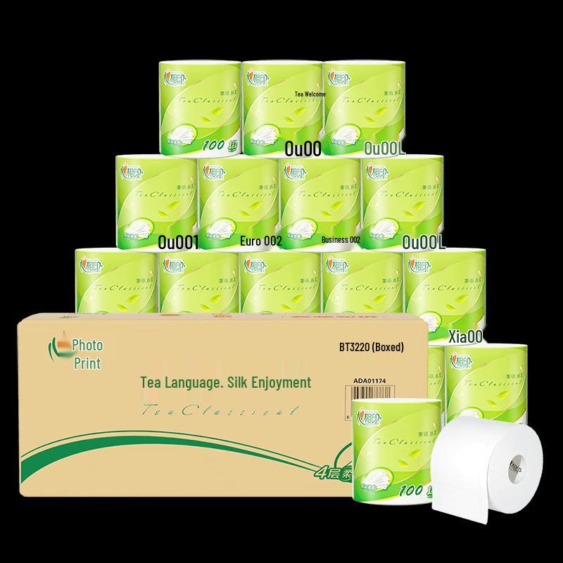 Hengan Tea Language Шелковистое прикосновение 4-слойные рулоны туалетной бумаги