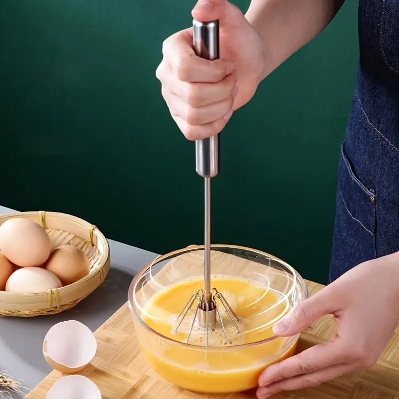 Hand Pressure Egg Beater Rotating Semi-Automatic Mixer Coffee Milk Mixing Egg Beater Balloon Wire Whisk Egg Kitchen Baking Cooking Tools