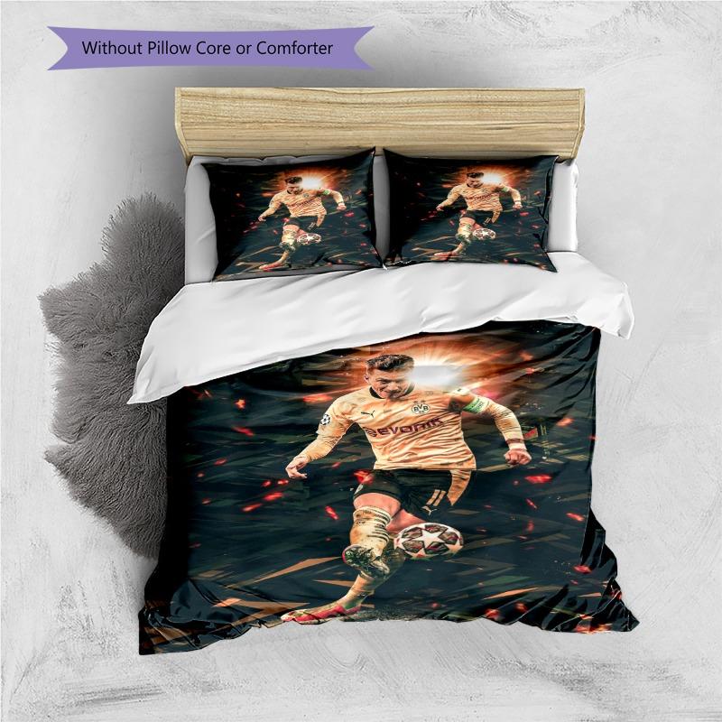 Borussia Dortmund BVB Football Player Bedding Set 3 Pieces Duvet Cover Pillowcases Soccer Fan Decor
