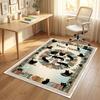 Cat Theme Crystal Velvet Rug Personalized Custom Name Text Soft Floor Mat Home Decor
