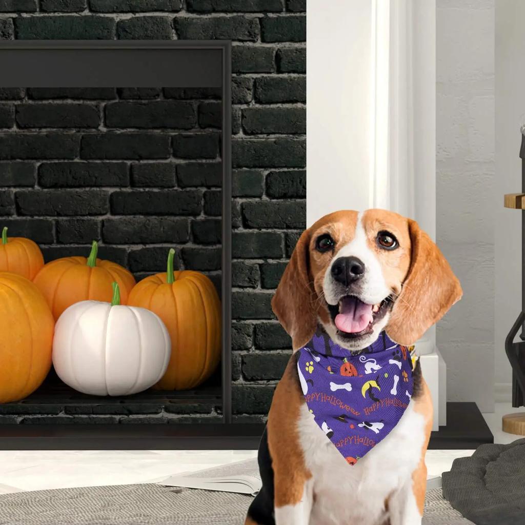 New pet drool scarf Halloween festive atmosphere decoration cat dog triangle scarf pet fun supplies dog collar cat accessories